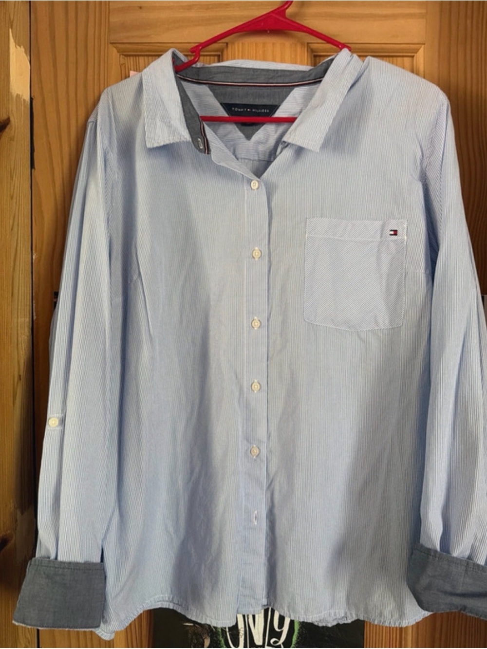 Tommy Hilfiger Light Blue Stripe Button-Up Shirt